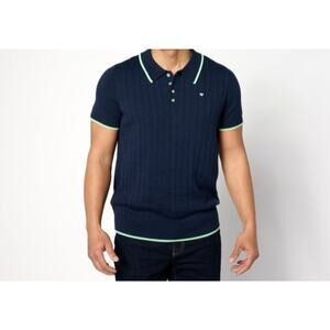 Studio Park Alberti PopaJ Men's Polo Shirt Sweater Navy Size Large A632487 NWOT